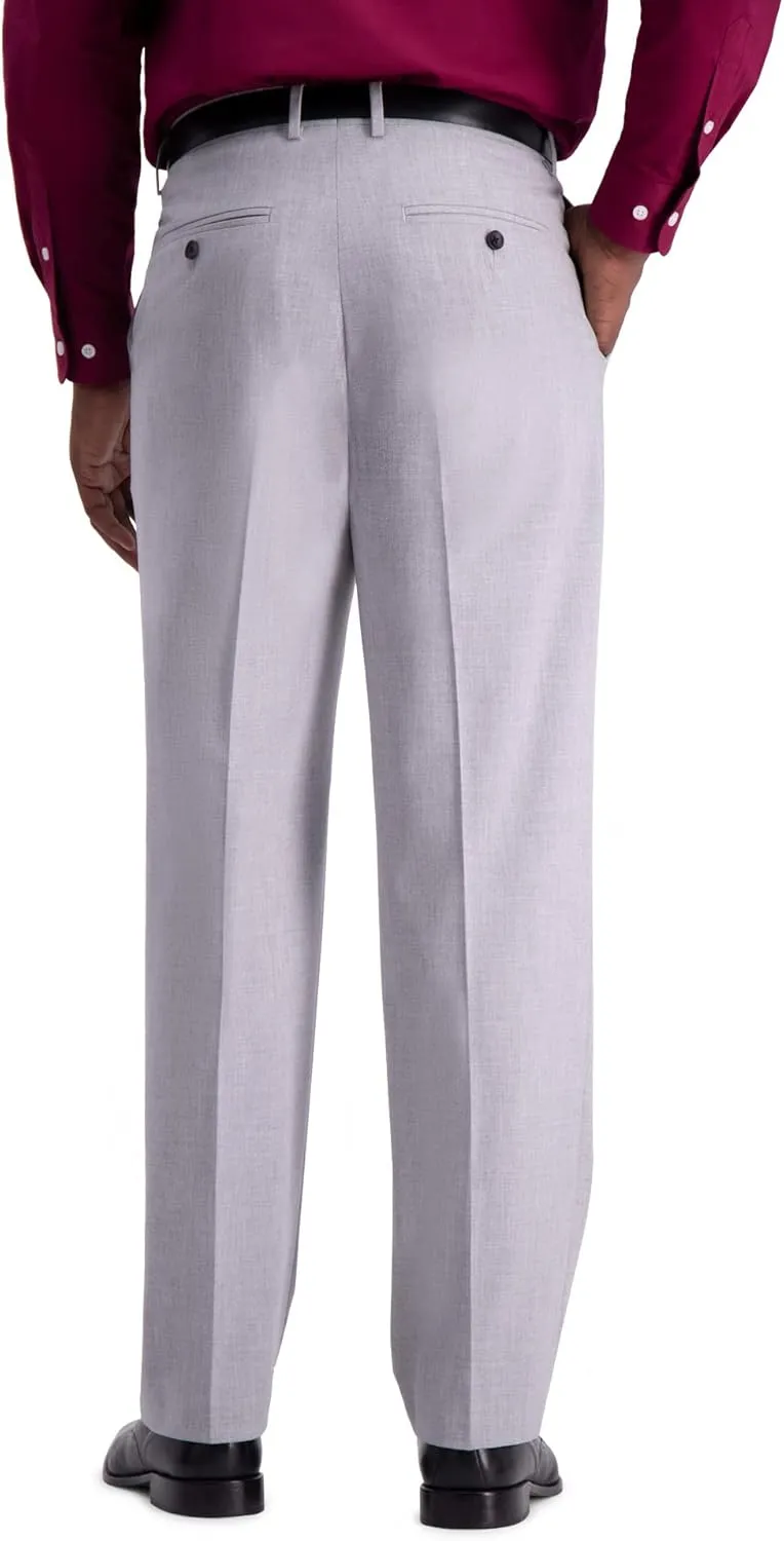 Men's Classic Fit Flat Front Flex Waistband Stretch Dress Pant