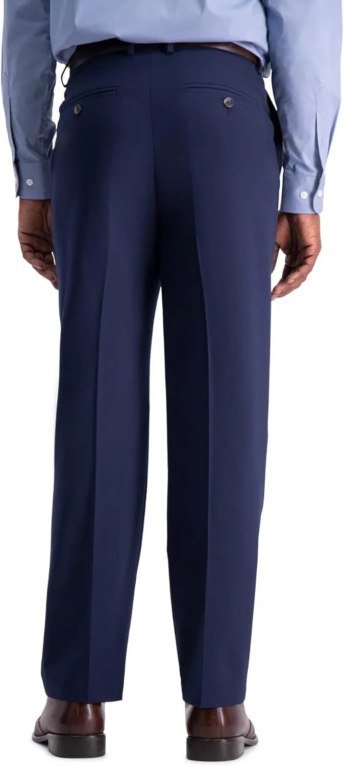Men's Classic Fit Flat Front Flex Waistband Stretch Dress Pant