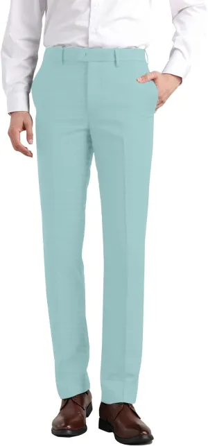 Men's Dress Pants Classic Fit Expandable Waist Casual Flat Front Pant