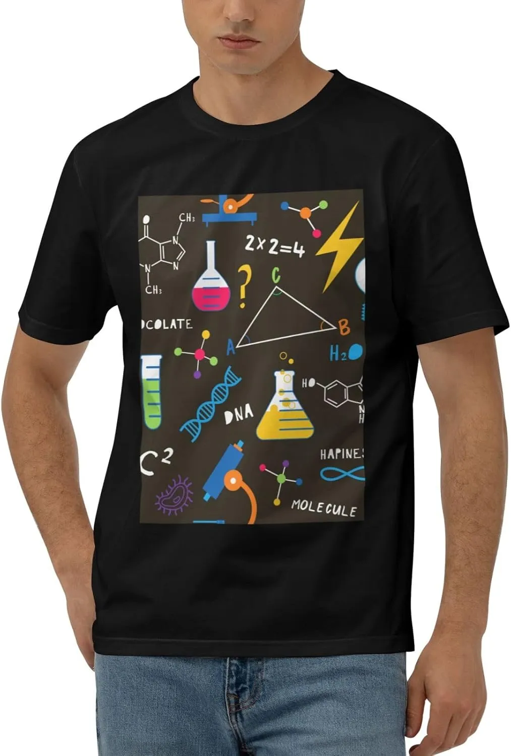Men's Short Sleeve T-Shirts Science Lesson Flat Funny Tees S-3xl