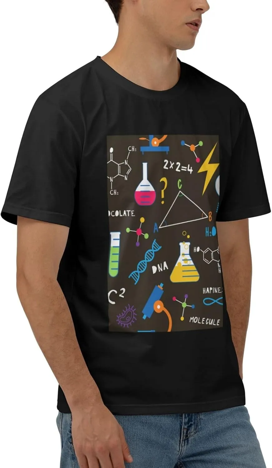 Men's Short Sleeve T-Shirts Science Lesson Flat Funny Tees S-3xl