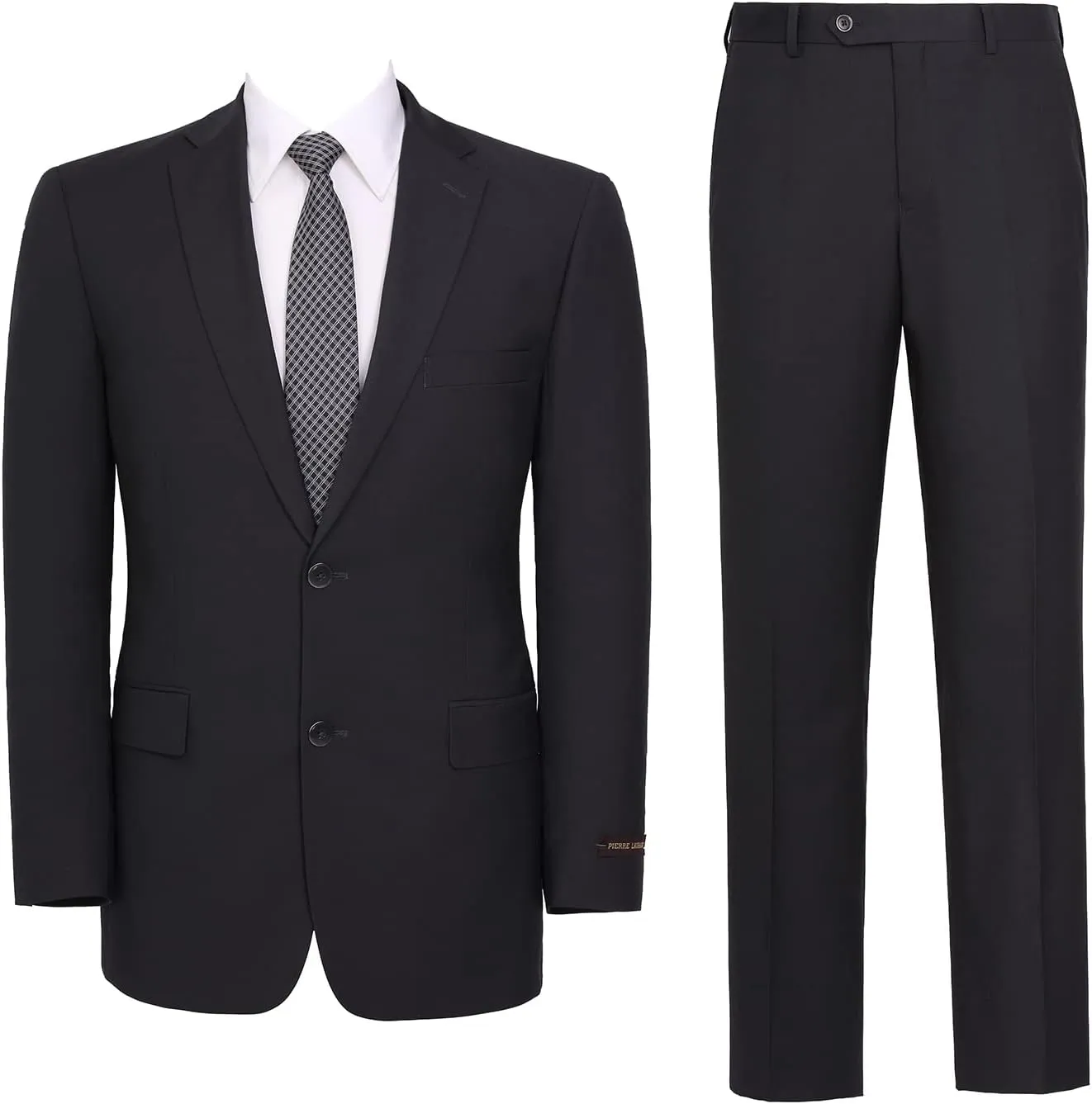 Men's Suit 2 Piece Classic Fit 2 Button Single Breasted Business Jacket Blazer Flat Pants Set