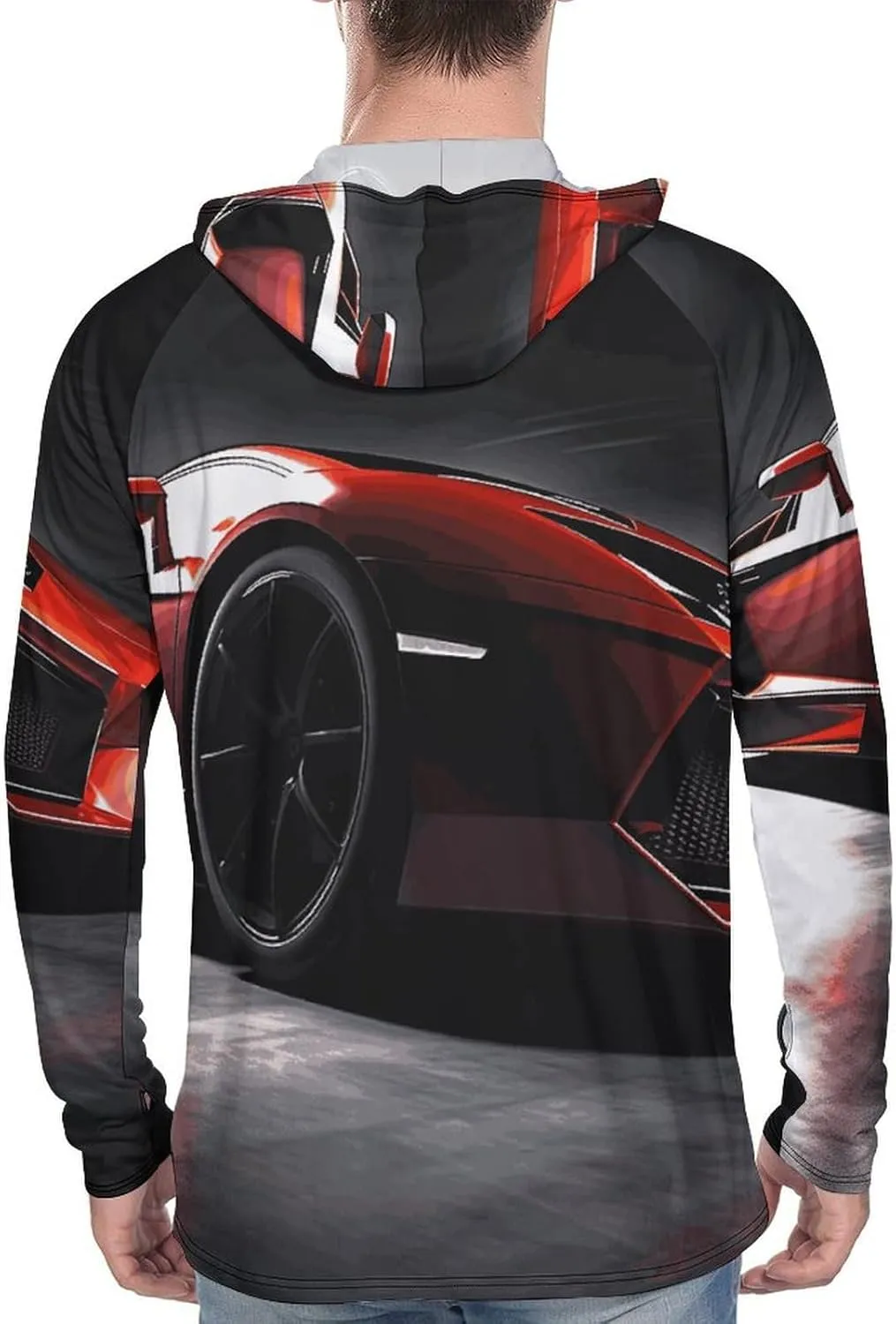 Men's Sun Protection Hoodie Shirts UPF 50  Long Sleeve Rash Guard Speed Sport Car Sun Shirt Outdoor