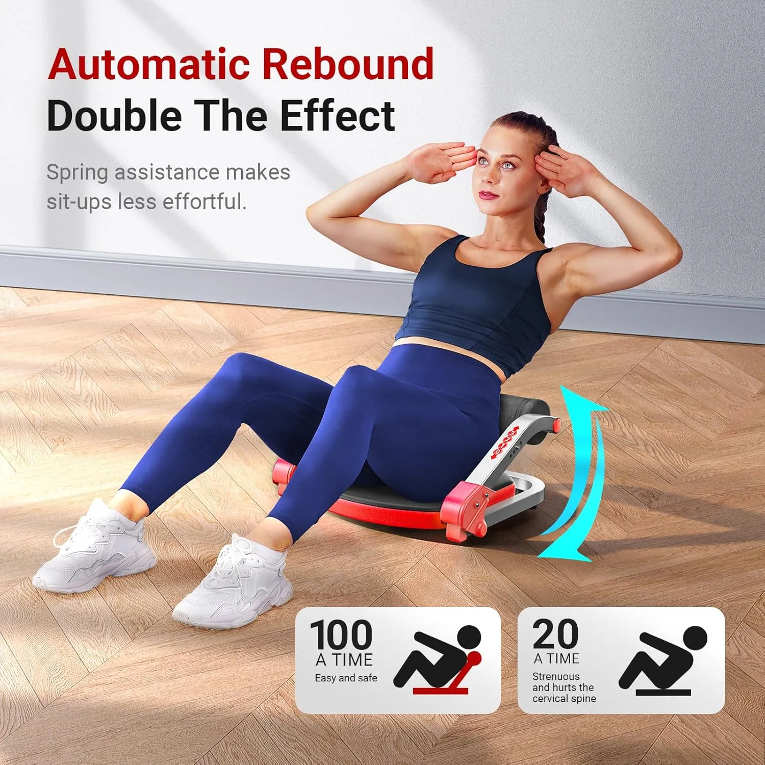 MERACH Ab Machine for Home Gym, Adjustable Ab Trainer with 3 Resistance Levels, Sit Up Exercise Equipment for Core Workout, Automatic Rebound Ab Crunch Machine, Ab Workout Equipment for Home Fitness