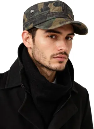 Military Army Cadet Hat Men Women Unisex Cotton Flat Top Camo Baseball Cap Adjustable Daily Sports Camping Hat