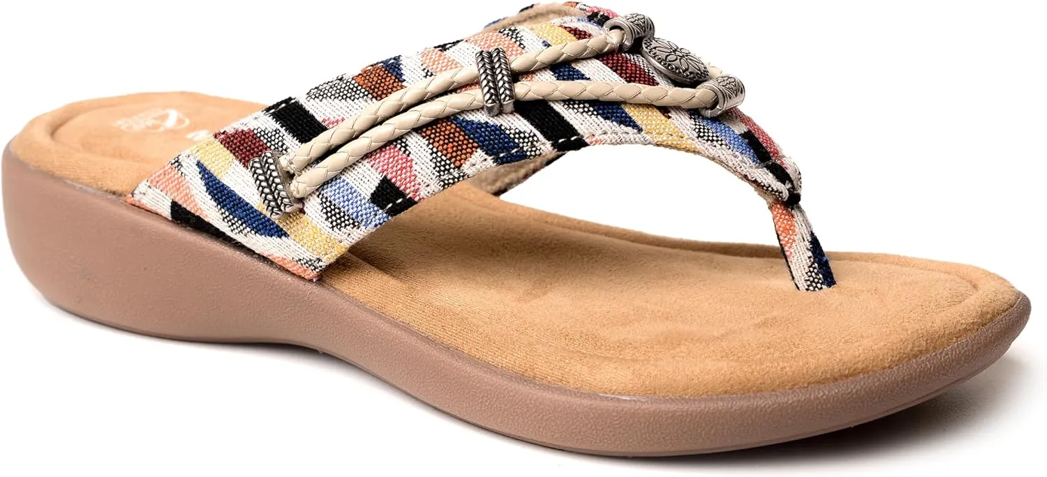 Minnetonka Women's Silverthorne 360° Sandal, Sunset Geo, 8