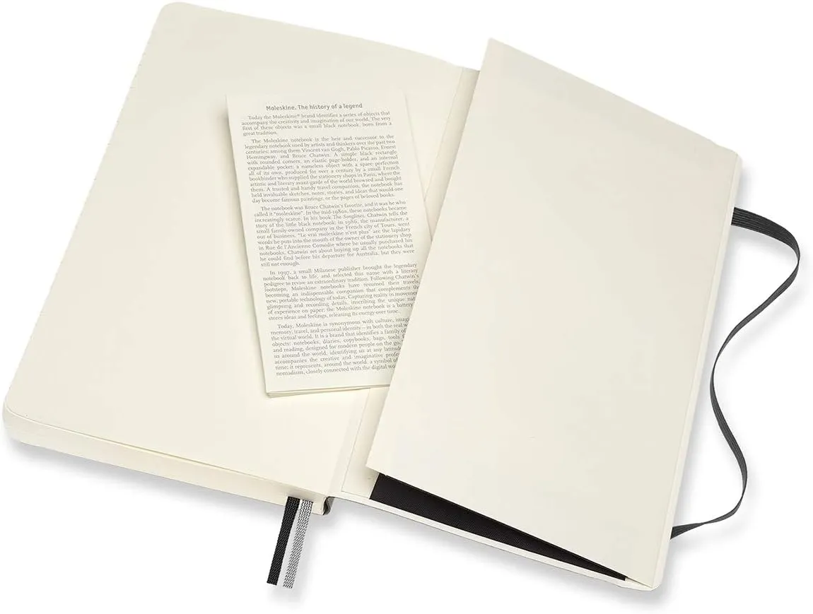 Moleskine Notebook Classic Notebook Expanded (400 Pages) Softcover Large Black Ruled QP616EXP