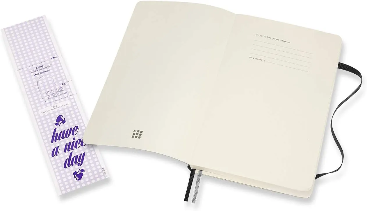 Moleskine Notebook Classic Notebook Expanded (400 Pages) Softcover Large Black Ruled QP616EXP