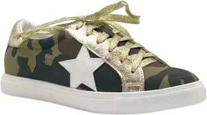 Multi-Fabric Lace-Up Fashion Sneaker