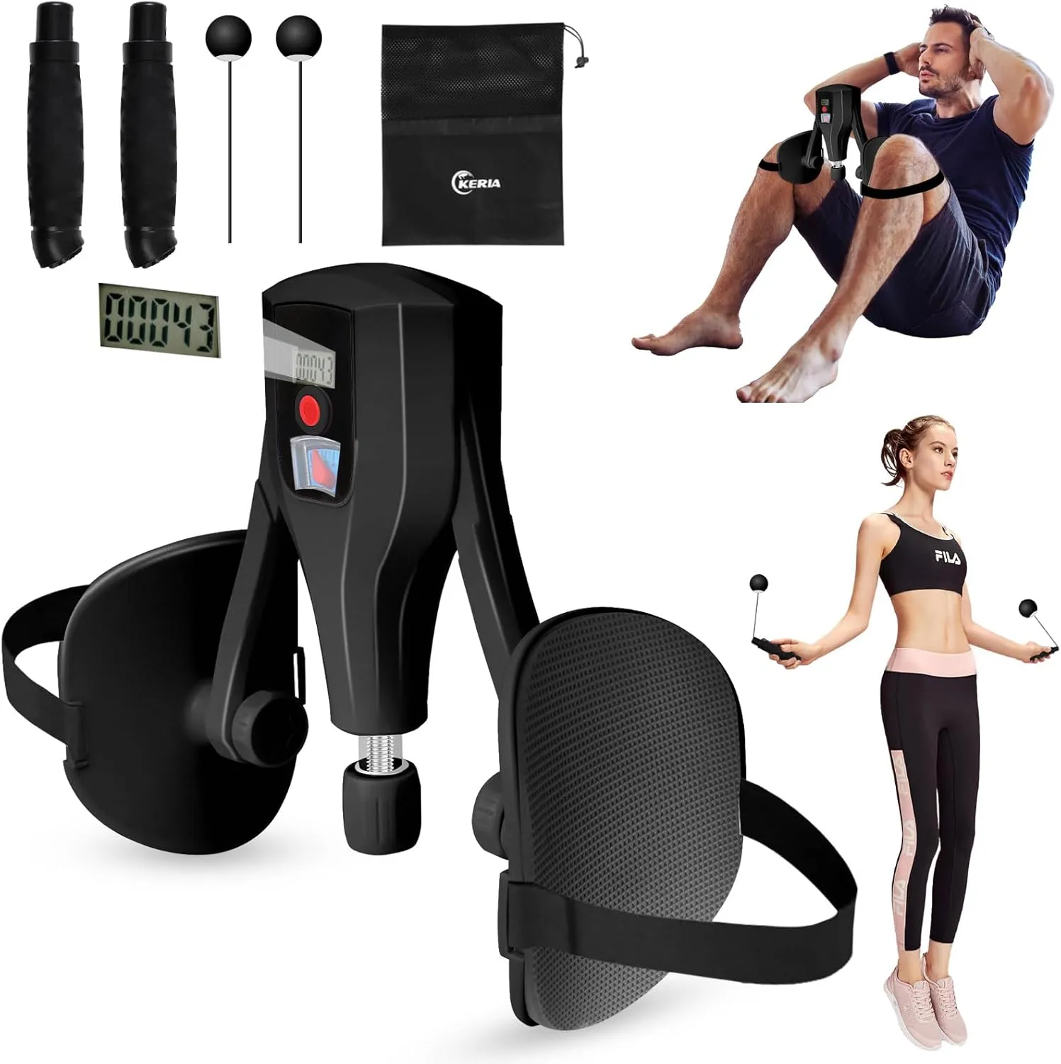 Multifunctional Thigh Master Kegel Exerciser, Adjustable 0-132lbs Resistance Hip Trainer with Leg Straps, Handles, Jump Rope, Kegel Trainer for Thighs, Pelvic Floor, and Postpartum Rehabilitationut