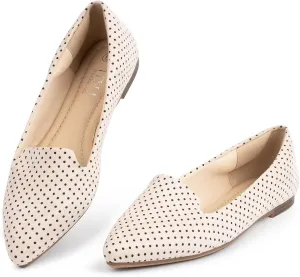 MUSSHOE Flat Shoes Women Comfortable Slip on Women's Flats Beige