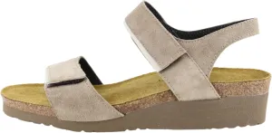 NAOT Footwear Womens Aisha Sandal Almond Suede/Soft Ivory Leather -6-6.5 M US