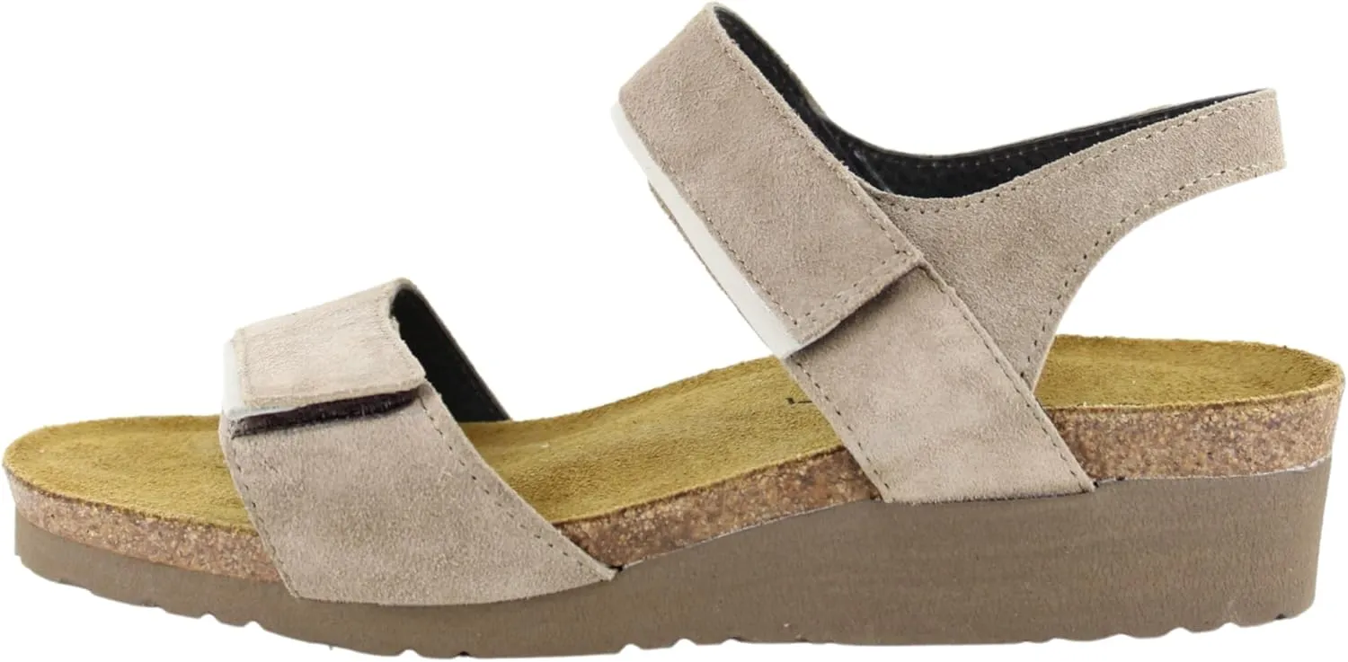 NAOT Footwear Womens Aisha Sandal Almond Suede/Soft Ivory Leather -6-6.5 M US