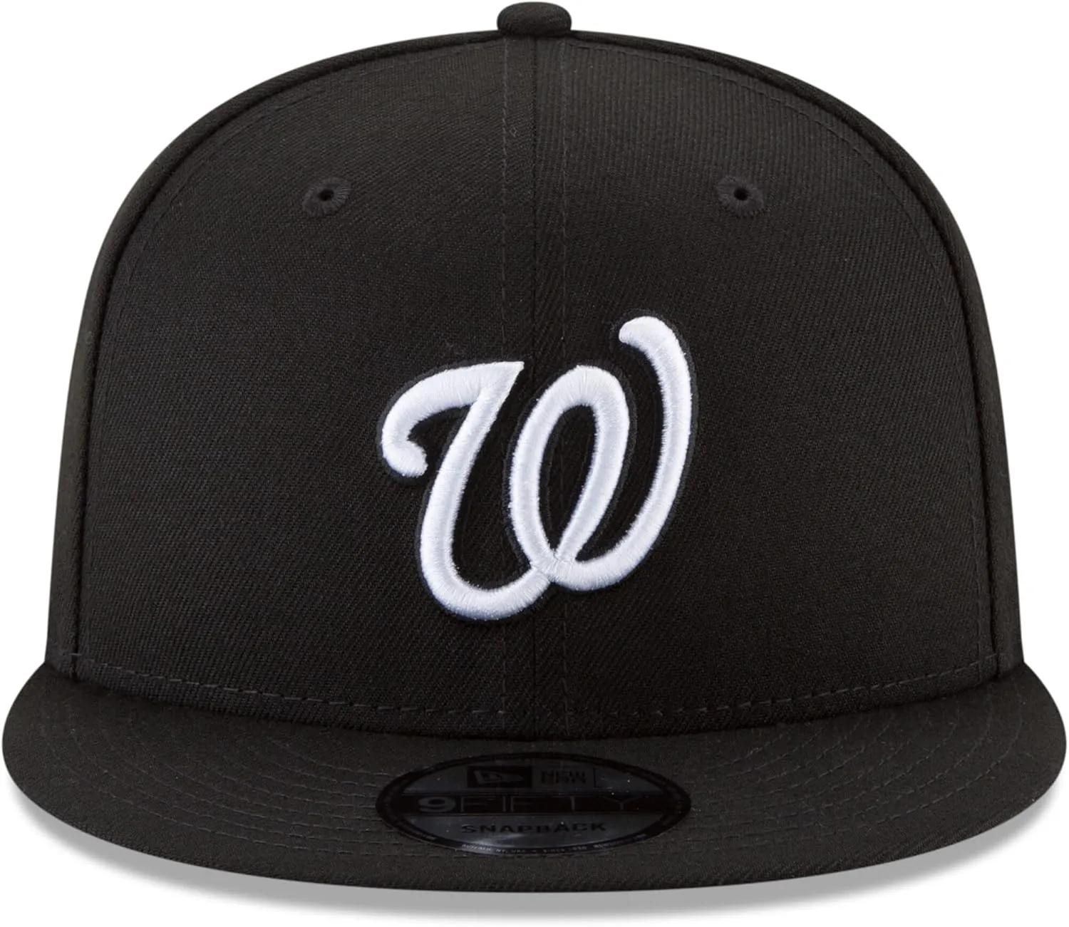 New Era Unisex-Adult MLB 9Fifty Black White Primary Logo Adjustable Snapback Hat Cap One Size Fits All