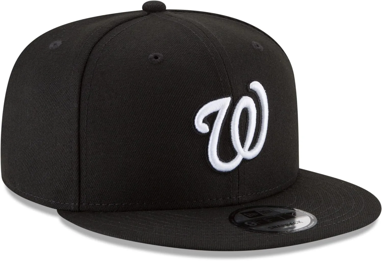 New Era Unisex-Adult MLB 9Fifty Black White Primary Logo Adjustable Snapback Hat Cap One Size Fits All