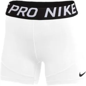 Nike Womens Pro 5'' Team Training Shorts (White, X-Small)