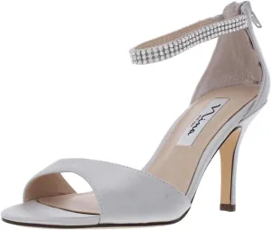 NINA Womens Volanda Satin Embellished Dress Sandals