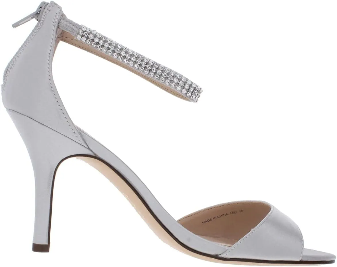 NINA Womens Volanda Satin Embellished Dress Sandals