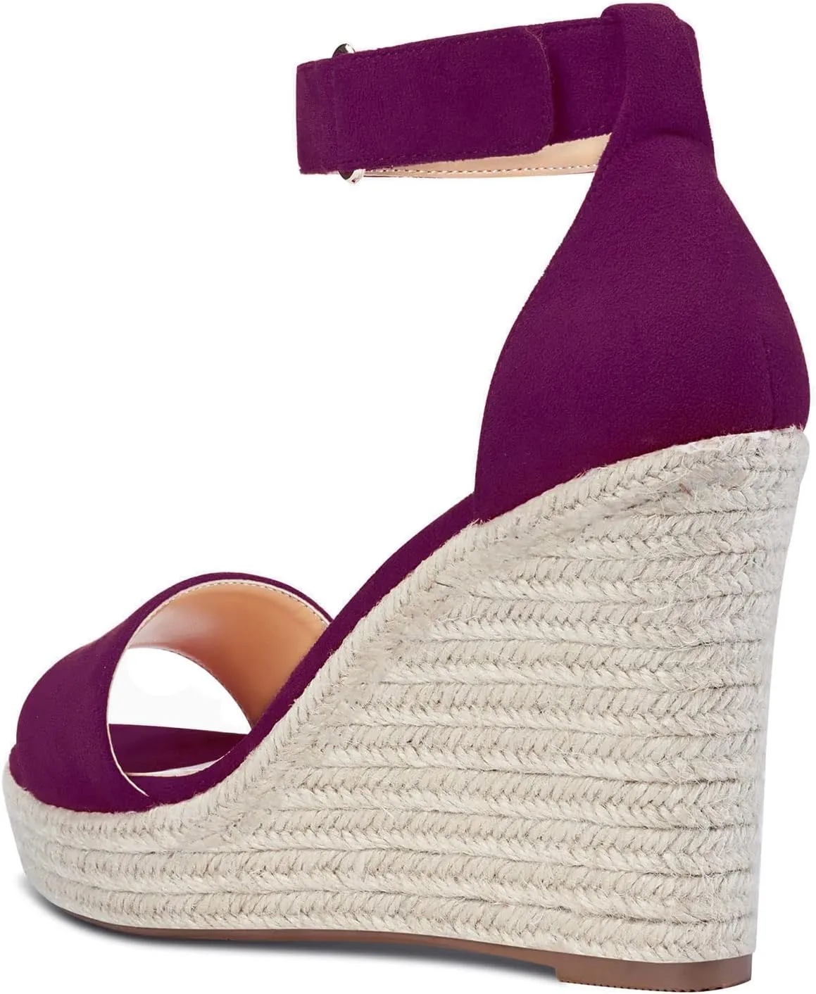 NobleOnly Womens High Heels Platform Wedge Sandals Ankle-Strap Peep-Toe Sandal Plus Shoes 10CM Heel
