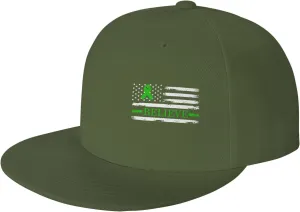 Non-Hodgkin's Lymphoma Believe American Flag Green Ribbon Fashion Flat Cap Adujstable Men Women Baseball Caps Outdoor