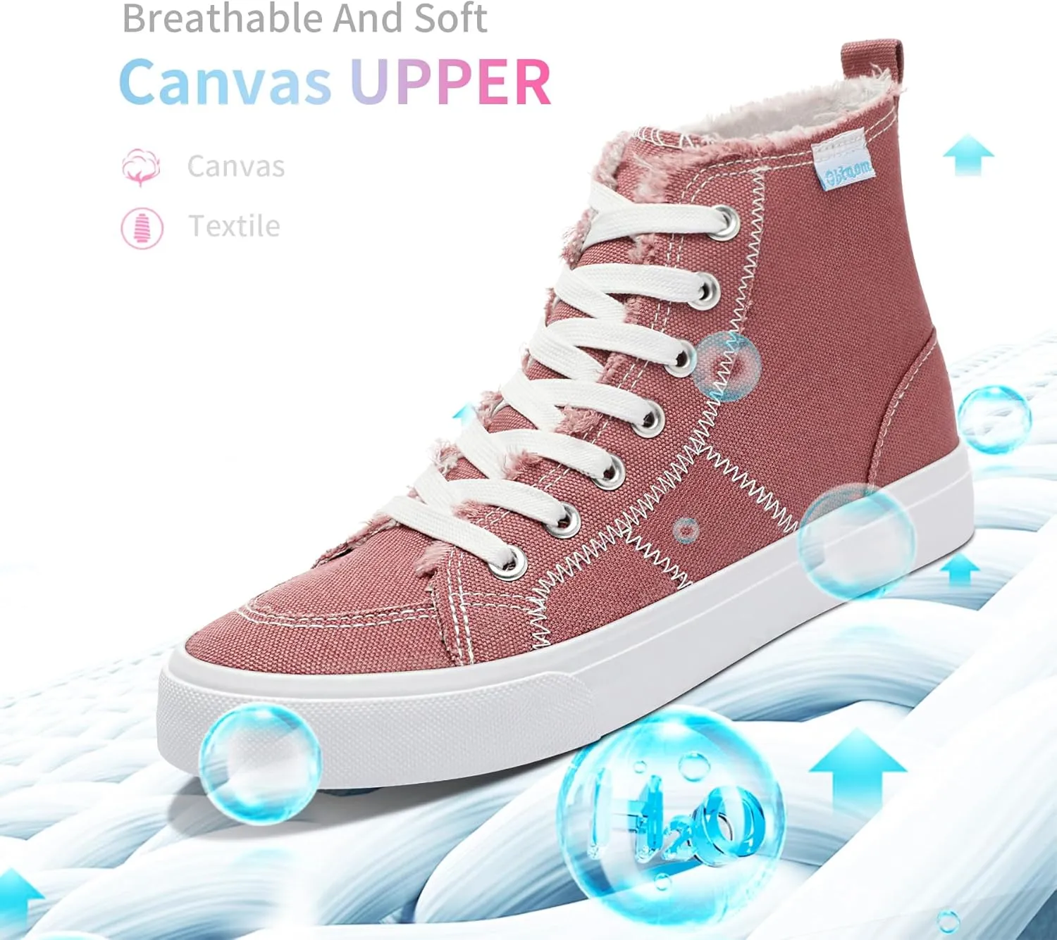 Obtaom Womens/Mens high top Canvas Shoes Play mid Calf Fashion Sneaker Casual lace up hi top Washed Canvas Shoes