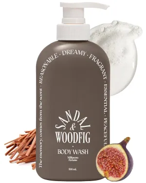 ODID Milk in Cera Perfume Body Wash - Korean Moisturizing Body Cleanser for All Skin Types - Cozy Wood & Fig Scent- with Milk Protein and Ceramide, 16.9 fl.oz.