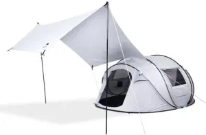 Open in 1 Second, Fully Automatic, No-Build Tent, Outdoor Camping, Sunshade and Rainproof Tent for 3-4 People (White 280 * 120 * 200cm)
