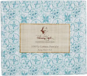 Panama Jack Sand Dollar Sheet Set Twin Turquoise