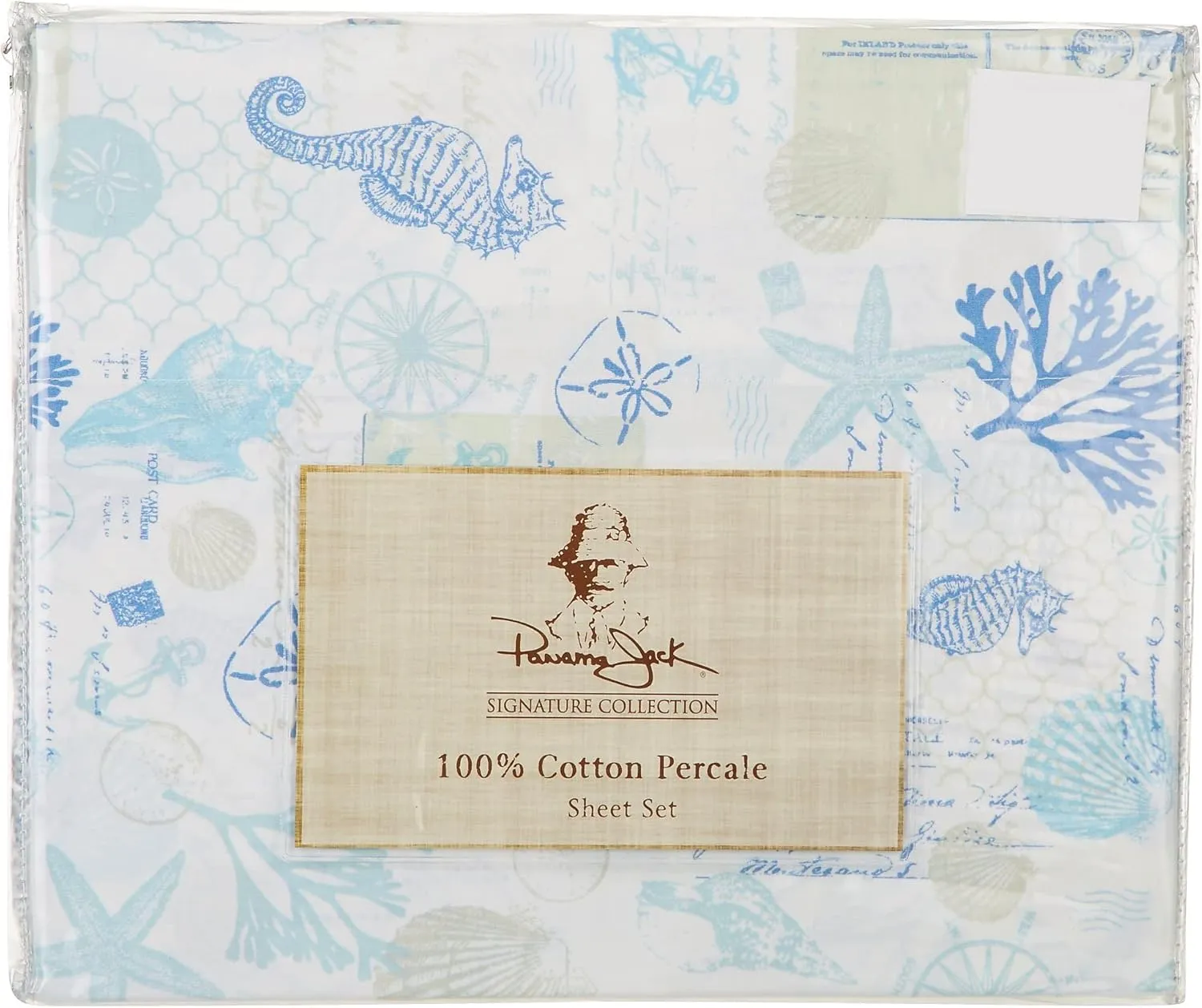Panama Jack Wave Writer Sheet Set Twin Blue