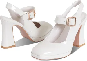 Platform Mary Janes Chunky Block High Heel Sandals for Women Square-toe Ankle Strap Heels Fashion Sandal