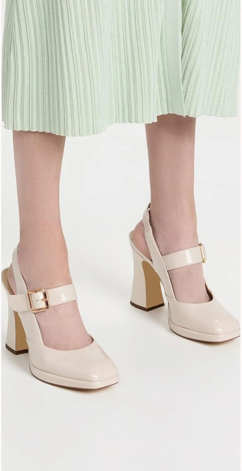 Platform Mary Janes Chunky Block High Heel Sandals for Women Square-toe Ankle Strap Heels Fashion Sandal