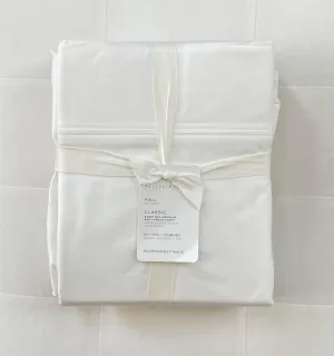 Pottery Barn Classic 400 Thread Count Organic Percale Sheet Set~Full ~*White*~