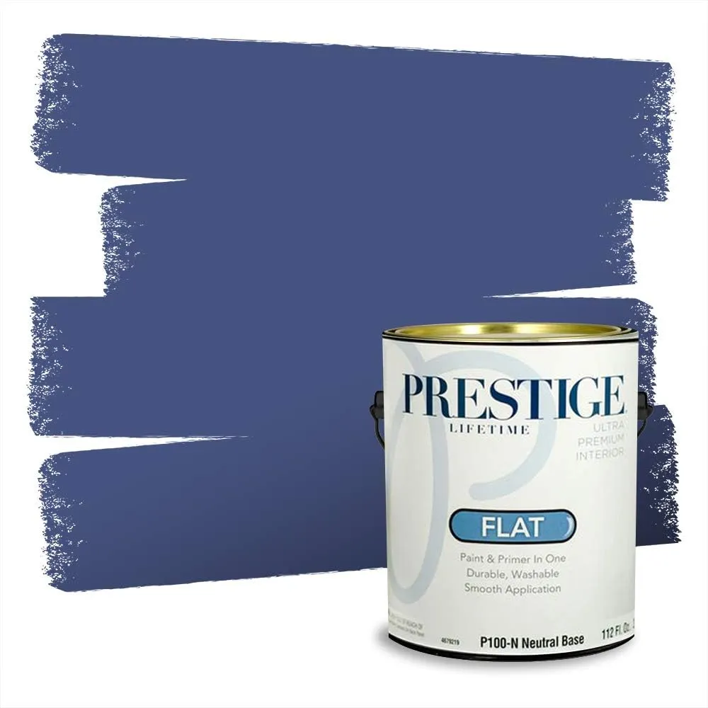 PRESTIGE Paints Interior Paint and Primer In One, 1-Gallon, Flat, Comparable Match of Valspar* Classic Royal Blue*