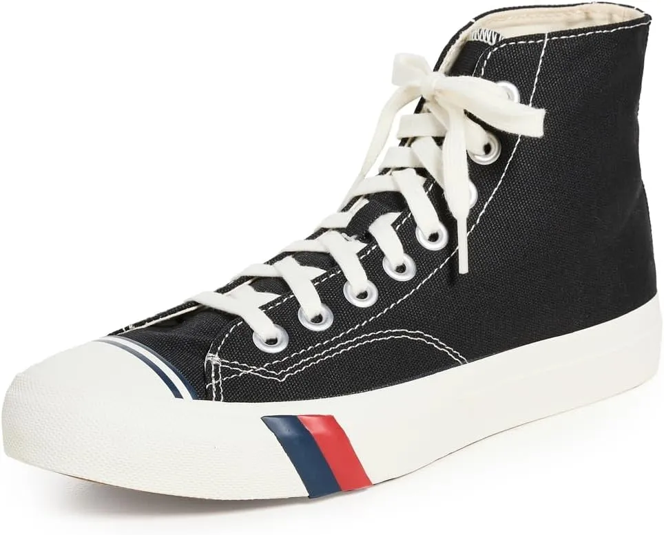 PRO-Keds Men's Royal Hi Lace Up Fashion Sneaker, Black Canvas, 6.5