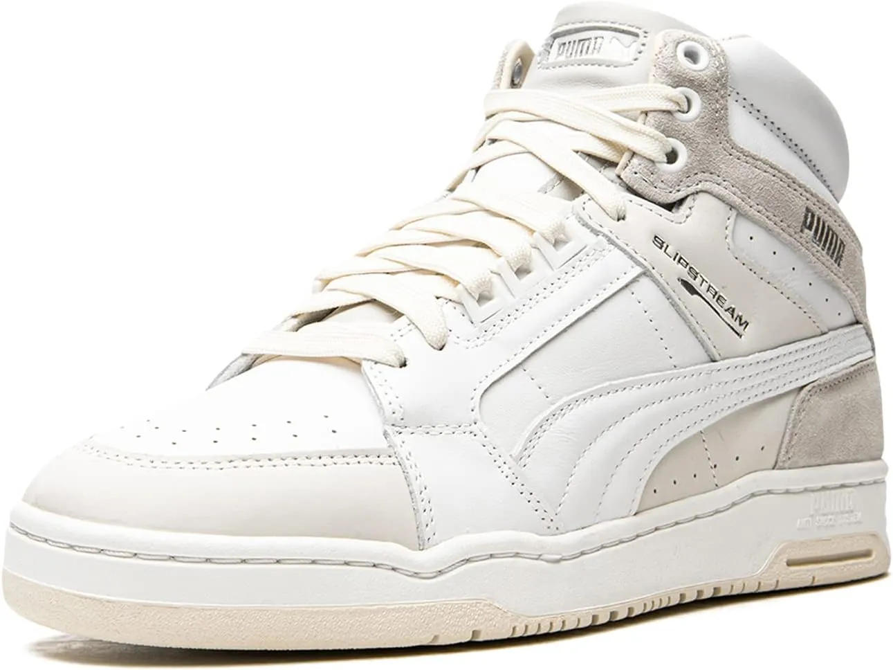 PUMA Mens Slipstream Mid Luxe Lace Up Sneakers Shoes Casual - White