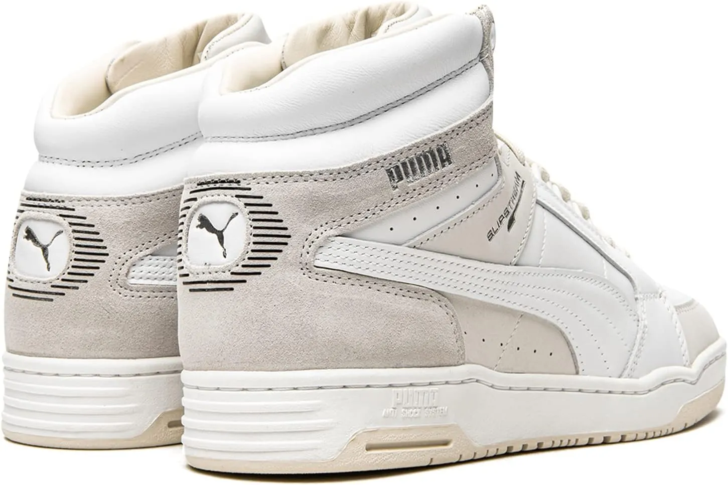PUMA Mens Slipstream Mid Luxe Lace Up Sneakers Shoes Casual - White