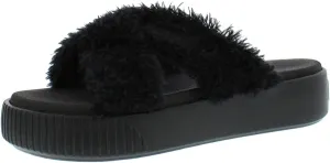 PUMA Platform Slide Fur Women's Sandal 7 B(M) US Black
