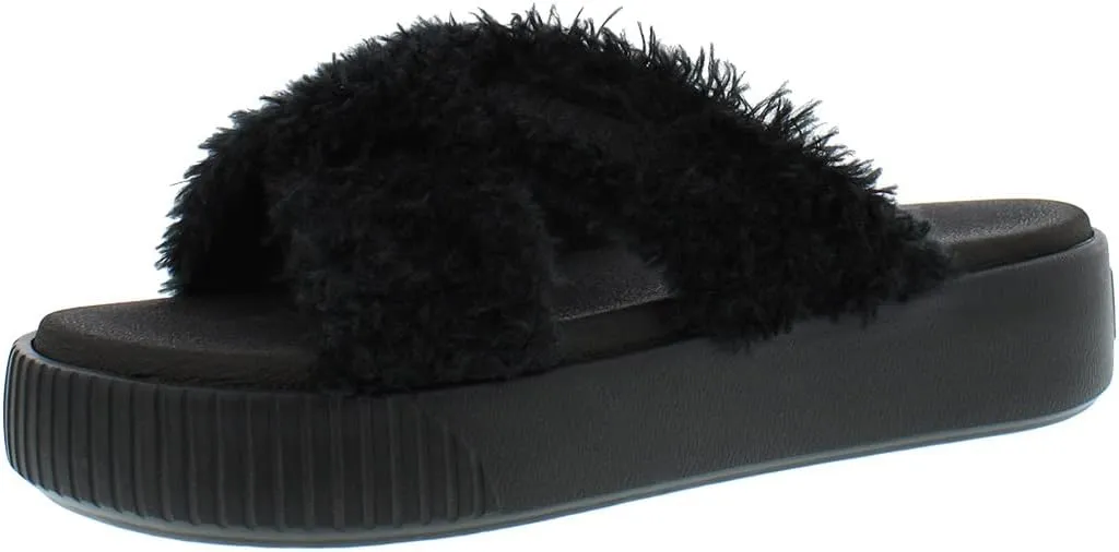 PUMA Platform Slide Fur Women's Sandal 7 B(M) US Black