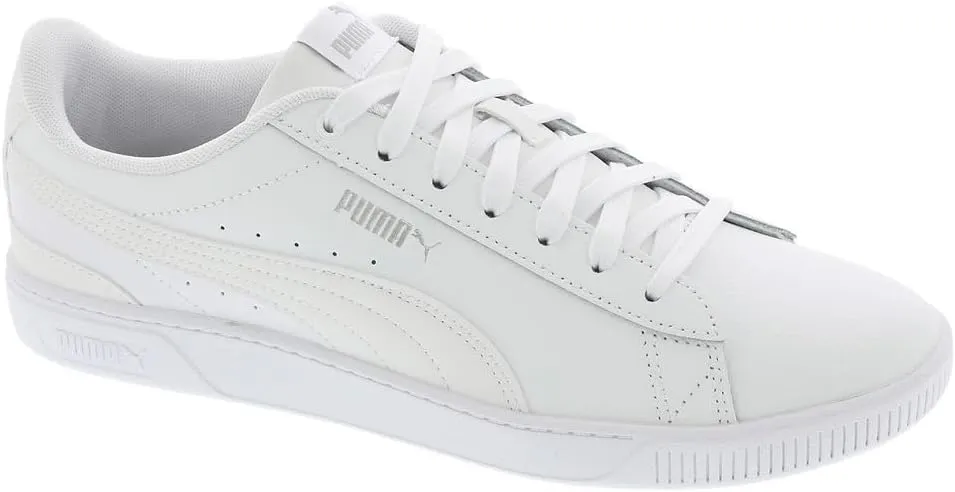 PUMA Vikky v3 Leather Womens Sneaker 65 BM US WhiteWhiteSilver