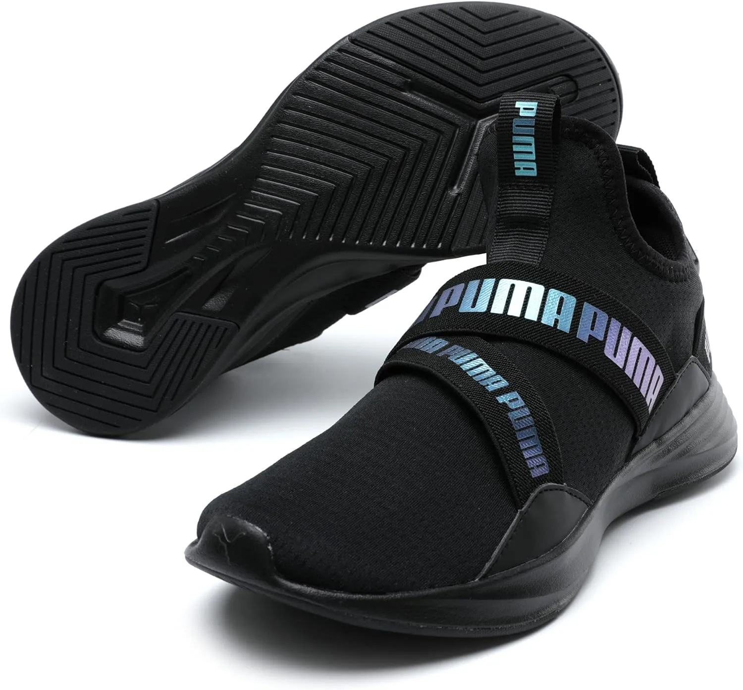 PUMA Women's Radiate Mid Cross Trainer, Repeat Black, 6.5