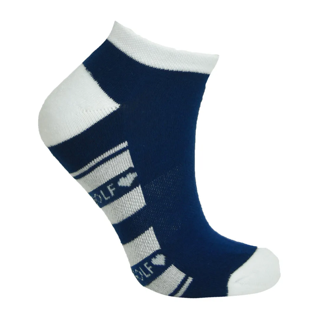 Pure Ladies 2 Pair Pack Of Trainer Golf Socks- Navy