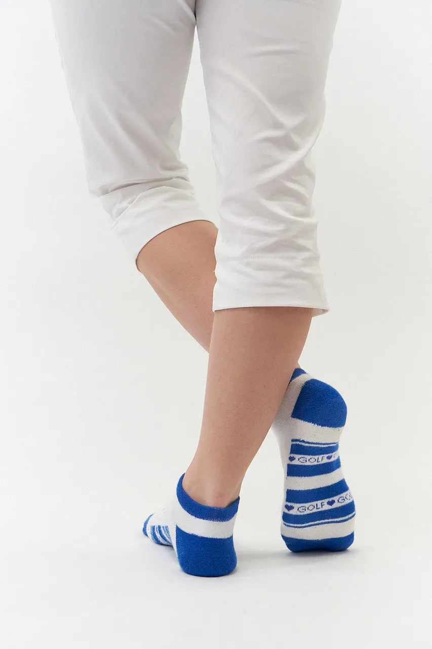 Pure Ladies 2 Pair Pack Of Trainer Golf Socks- Royal Blue