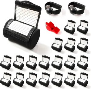Quarterback Wristband Playbook for Youth and Adult 20 Pack - Football, Baseball, Softball Play Wristbands for Training - Complete with Coach Whistle and Pair of Trainer Receivers