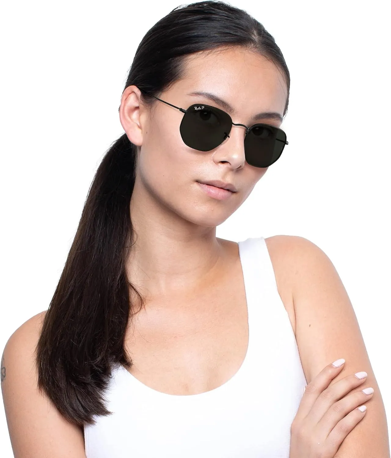 Ray-Ban RB3548N Hexagonal Flat Lens Sunglasses