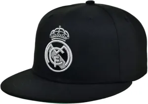 Real Madrid Classic Snapback Black Hat Cap Hip Hop Style Flat Bill Adjustable Size, Licensed Product