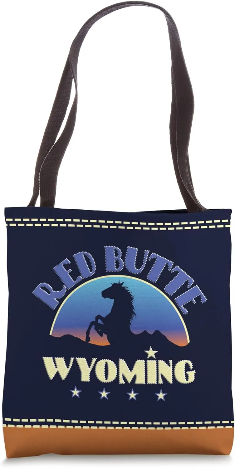 Red Butte Wyoming WY Wild Horse Tote Bag