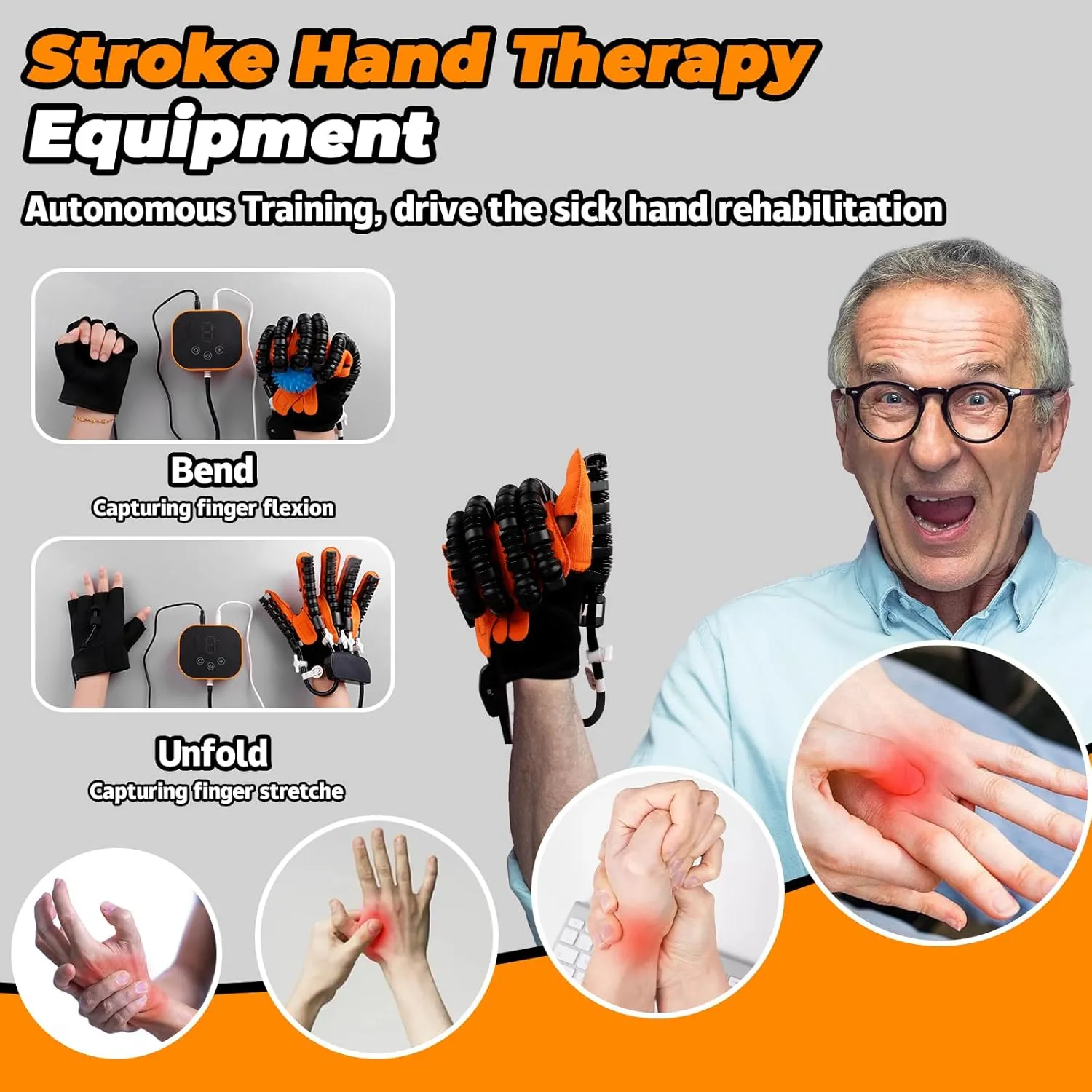 Rehabilitation Robotic Gloves,Stroke Therapy Equipment for Adults,Hand Rehabilitation Robot Gloves,Stroke Recovery