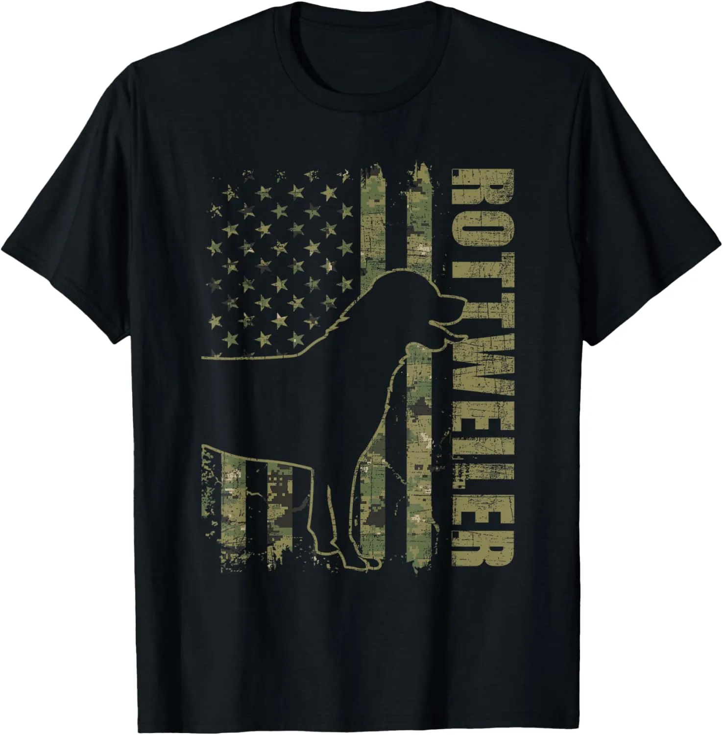 Rottweiler - USA American Flag Camouflage Dog Owner T-Shirt
