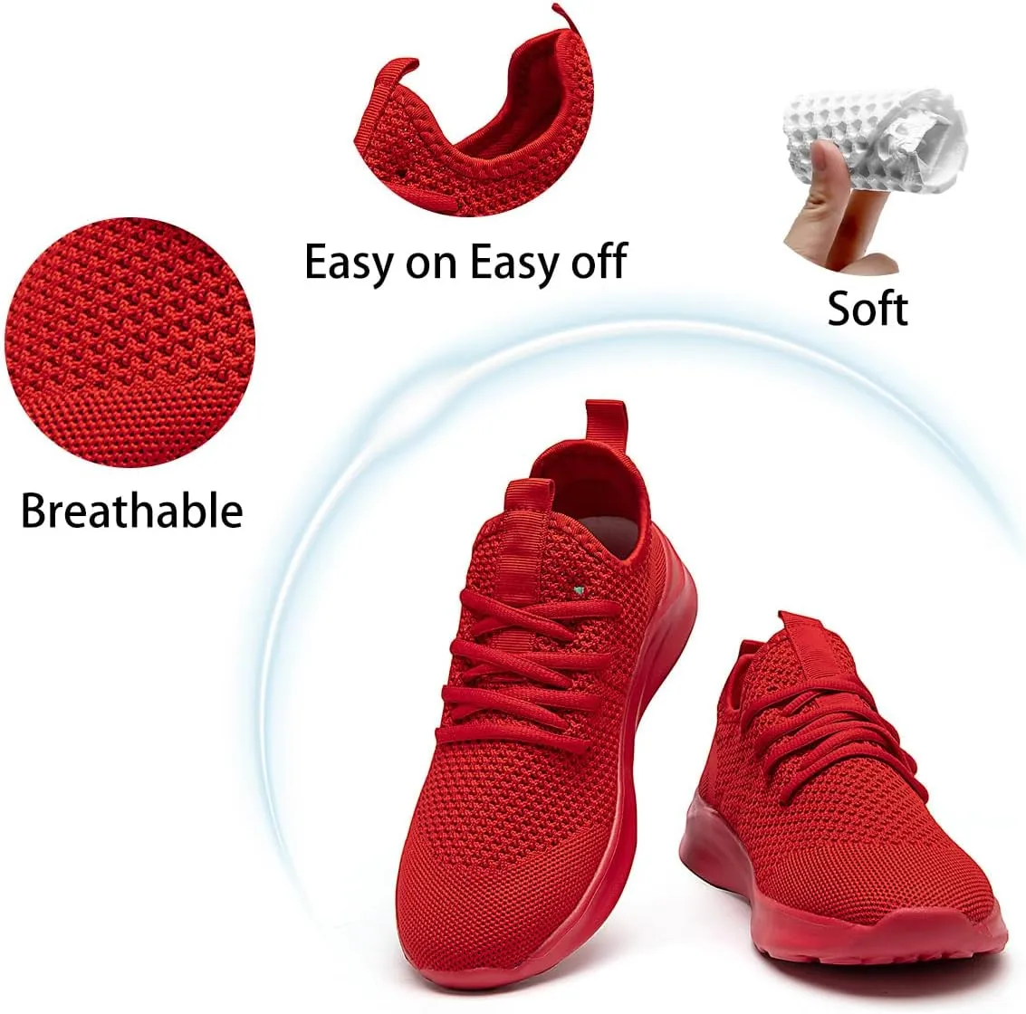 Running Shoes for Men Slip on Tennis Shoes Fashion Sneakers Lightweight Breathable Casual Walking Shoes Outdoor Workout Athletic Training Gym Trainer Sport Trainers