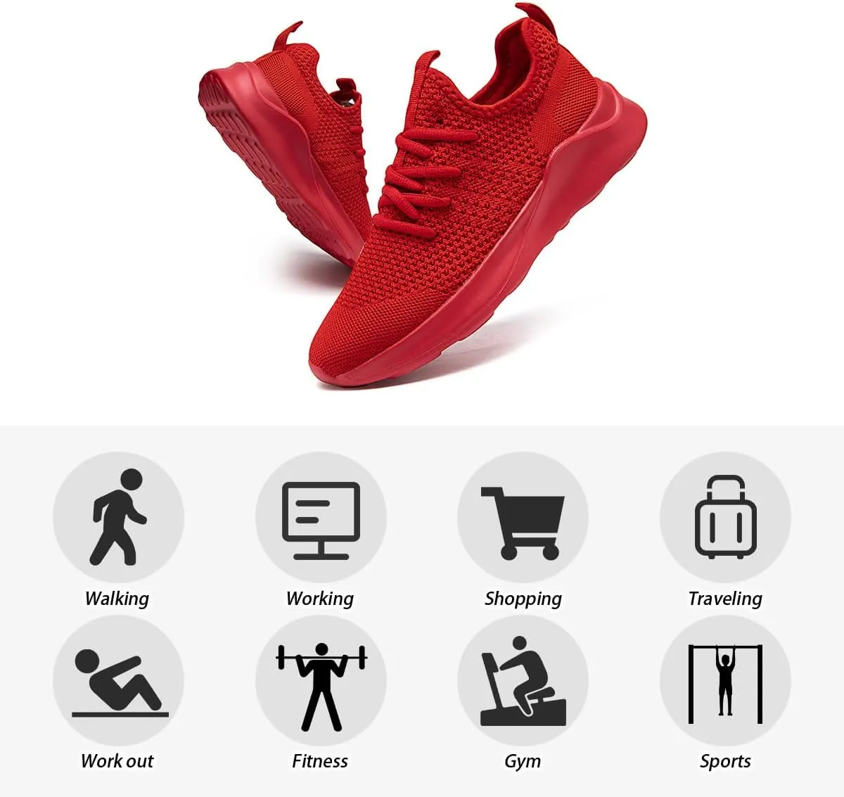 Running Shoes for Men Slip on Tennis Shoes Fashion Sneakers Lightweight Breathable Casual Walking Shoes Outdoor Workout Athletic Training Gym Trainer Sport Trainers